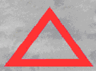 The diagram shows a portable warning triangle. Where the speed limit is less than 80km/h on a two way road the warning triangles MUST be used -