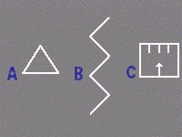 Which sign painted on the road tells you there is a pedestrian crossing ahead?