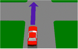 You are in the car approaching the intersection shown, you should -