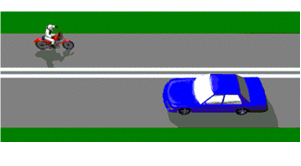 A section of road is marked with double unbroken dividing lines as in the diagram. When is a vehicle allowed to cross these lines?