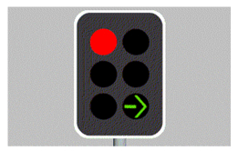 You are facing traffic lights (as shown). What do they mean?