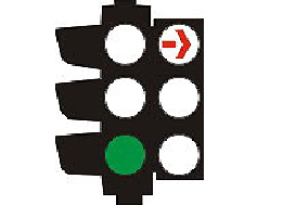 You want to turn right at an intersection and see this traffic light.  You should -