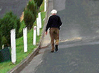 When you see older people on or near the road, you should -