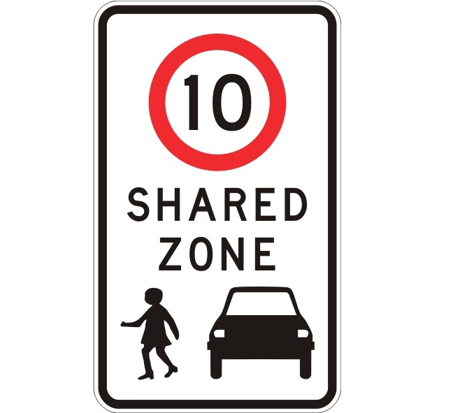 In a shared zone, when must vehicles give way to pedestrians?