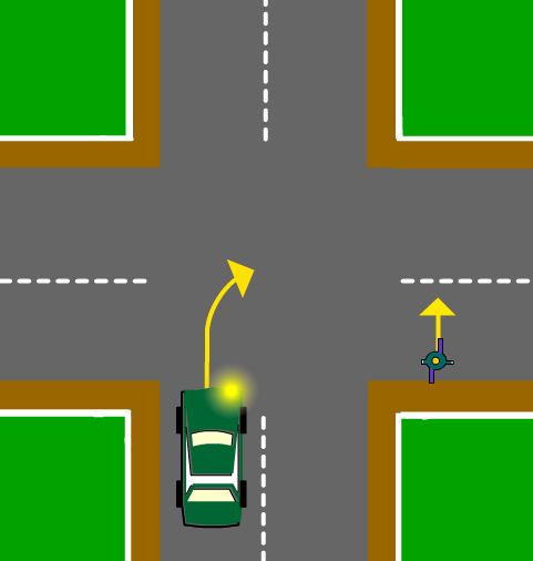 Does the car or the pedestrian have to give way?